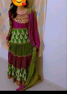“Beautiful Multicolor anarkali dress fast sell