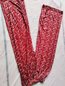 Yellow &amp; maroon Printed Palazzo Pants