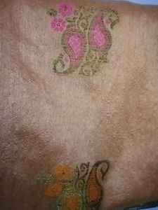 Peach Printed Saree with blouse