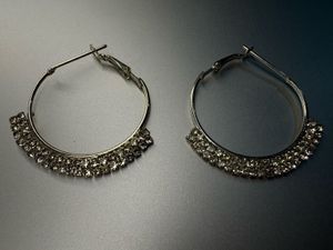 Sparkling Rhinestone Necklace &amp; Hoop Earrings Set