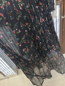 Black Floral Sheer Maxi Dress
