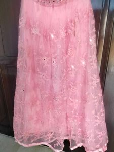 Elegant Pink Net Lehenga Choli Set