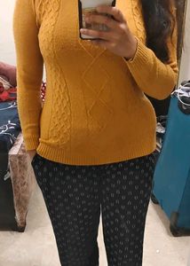 Cozy Cable Knit Mustard Yellow Sweater