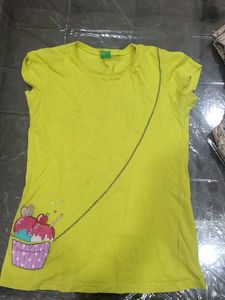 Combo of cotton top and polyester skirt
