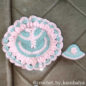 Handmade Crochet laddu gopal Dress 💓 and Hat Set�