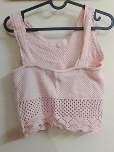 Cute Peach knit Crop Top