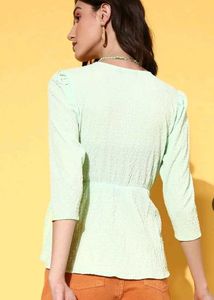 Mint Green Peplum Top