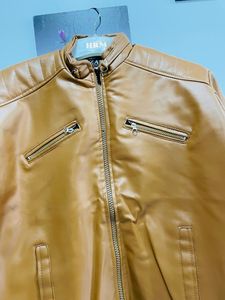 Zara Leather Jacket Brown Color Xl Siz