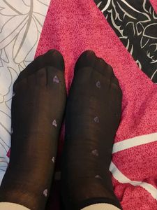 Sheer Black Heart Pattern Tights