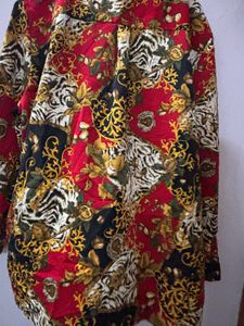Bold Print Button-Up Top