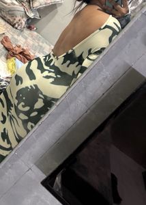 Unique Green &amp; Cream Bodycon Dress