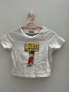Bonkers White Graphic Tee "I Hate Everyone"