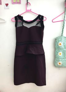 Stylish Net Neck Bodycon Dress