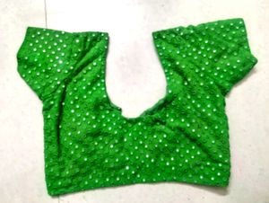 Vibrant Green Sequined Blouse