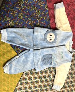 Adorable Baby Blue "CUTE" Sleepsuit