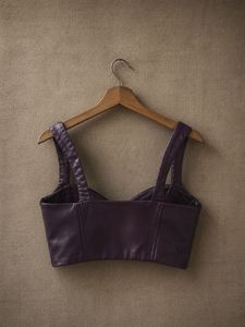 Purple Faux Leather Bustier Top