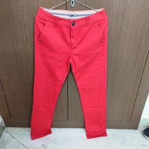 Cotton Red Pants | Waist 28