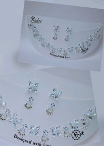 Sparkling Crystal Flower Jewellery Set