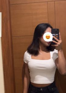 White Square Neck Crop Top