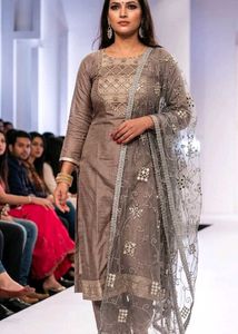 Elegant Brown Kurta Set with Dupatta