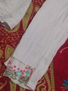 Beautiful White Embroidered Ethnic Gown
