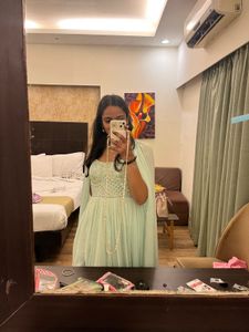 Sea Green Ethnic Gown - Perfect for Parties
