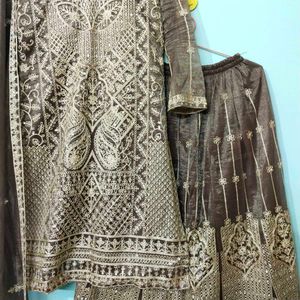 eid special Elegant Embroidered Kurta Palazzo Set