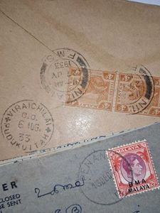 Rare Vintage 1930-50s Malaya post envelope