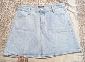 🔵66 girls Light Wash Denim A-Line Short Skirt🔵
