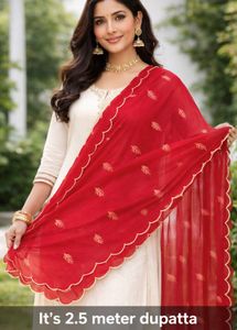 Pure Organza Red Dupatta