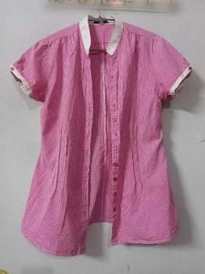 Elegant Pink check shirt for women