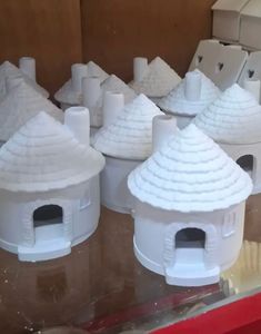 Hut Ceramic Candle Holder Set