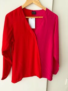 Chic Color Block V-Neck Top