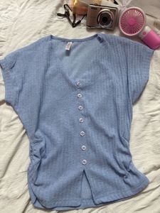 Light Blue Textured Top