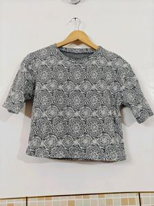 Gray Floral Print T-Shirt