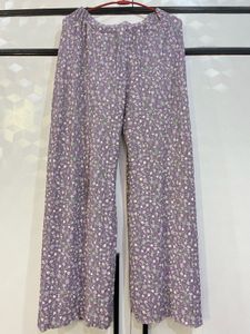 Purple Floral Palazzos Trousers