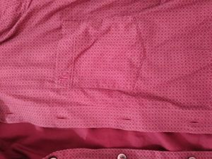 Burgundy Patterned Dress Shirt