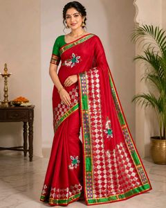 Elegant Red Silk Saree