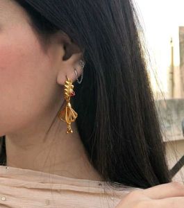Golden Jhumka Earrings 🌼✨