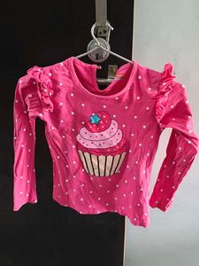 Cute Cupcake Pink Long Sleeve Top
