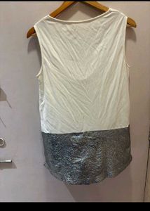 Cowl Neck Top with Sparkly Hem