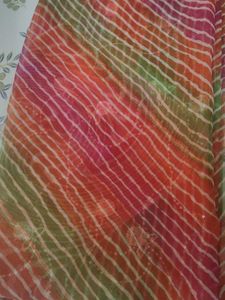 Vibrant Leheriya Saree with Sequins