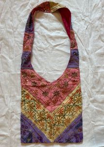 Embroidered Multicolour Sling Bag