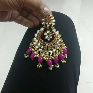 meenakari kundan latkan earrings