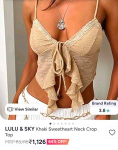Sheer Ruffle Tie Front Top