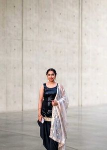 🌝Backless Black Suit with Embroidered Net Duppata