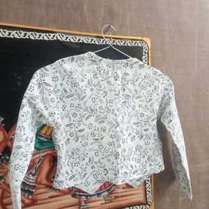 White Floral Print jacket