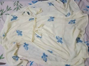 yellow and grey kurta tops