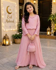 new Beautiful Pink Eid Dress for Girls