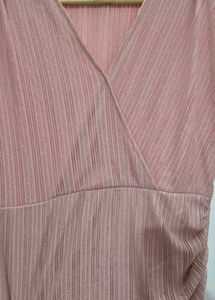Elegant Ruched V-Neck Wrap Dress